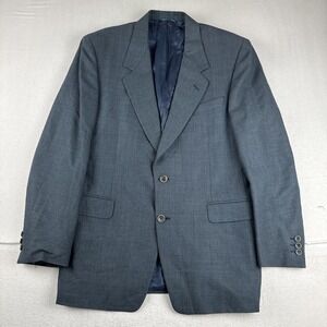 Canali Mens Grayish Blue Mens Blazer 41R Wool Nylon Blend Italy Office Business